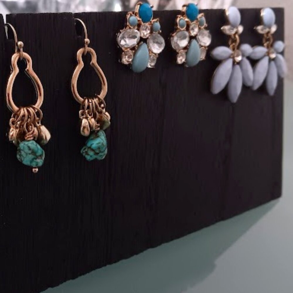 3pc LOT BANANA REPUBLIC + LEE By LEE ANGEL Multi-color Crystal & Stone Earrings - Picture 3 of 6